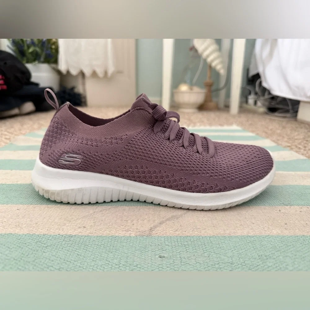 Skechers Women's Purple Ultra Flex Knit Statements - Picture 1 of 7